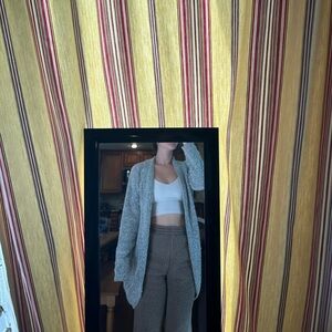 Gray cardigan sweater *